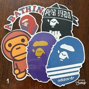 BAPE Bundles of 5 Stickers, NEW